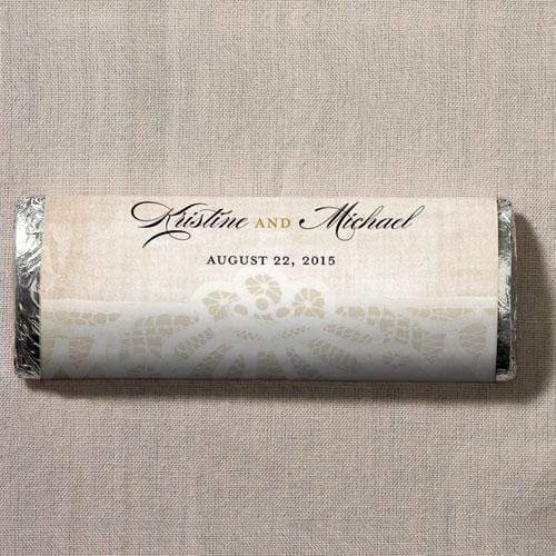 Wedding Candy Buffet Accessories Vintage Lace Nut Free Gourmet Milk Chocolate Bar Berry (Pack of 1) JM Weddings