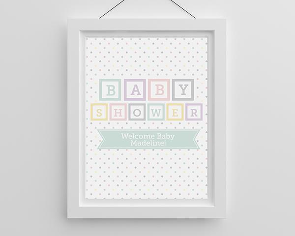 Wedding Ceremony Accessories Personalized Poster (18x24) - Baby Blocks Kate Aspen
