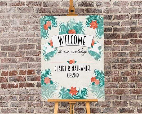 Wedding Ceremony Accessories Personalized Poster (18x24) - Tropical Chic Kate Aspen