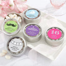 Wedding Ceremony Accessories Personalized Silver Round Candy Tin - "Simply Sweet" Birthday (2 Sets of 12) Kate Aspen