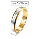 Wedding Couple Rings For Women & Men Engagement Stainless Steel Gold-color Forever Love Jewelry Fashion Ring Lover Gift No Fade-11-1pcs For Women-JadeMoghul Inc.