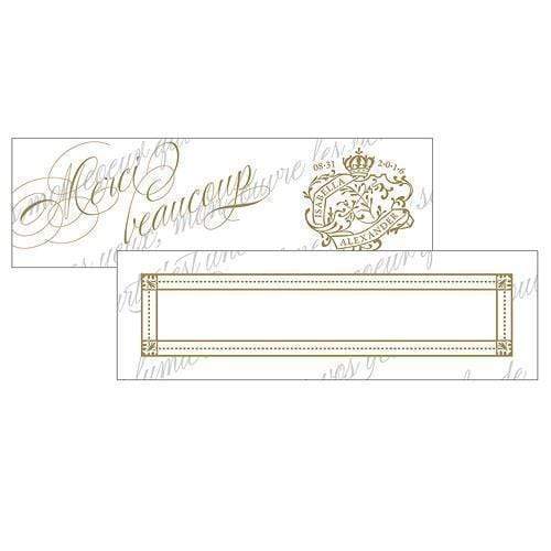 Wedding Favor Stationery Parisian Love Letter Small Rectangular Tag Vintage Gold (Pack of 1) Weddingstar