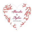 Wedding Favor Stationery Reef Coral Heart Sticker Berry (Pack of 1) Weddingstar