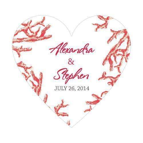 Wedding Favor Stationery Reef Coral Heart Sticker Berry (Pack of 1) Weddingstar