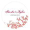 Wedding Favor Stationery Reef Coral Large Sticker Berry (Pack of 1) Weddingstar