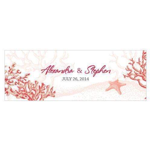 Wedding Favor Stationery Reef Coral Small Rectangular Tag Berry (Pack of 1) Weddingstar