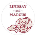 Wedding Favor Stationery Rose Small Sticker Plum (Pack of 1) JM Weddings