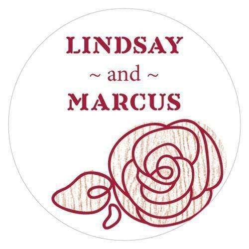 Wedding Favor Stationery Rose Small Sticker Plum (Pack of 1) JM Weddings