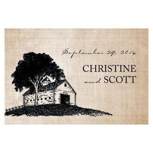 Wedding Favor Stationery Rustic Country Large Rectangular Tag Berry (Pack of 1) JM Weddings