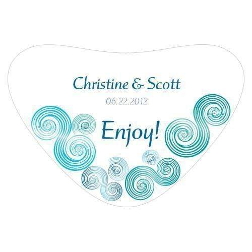 Wedding Favor Stationery Sea Breeze Heart Container Sticker (Pack of 1) JM Weddings