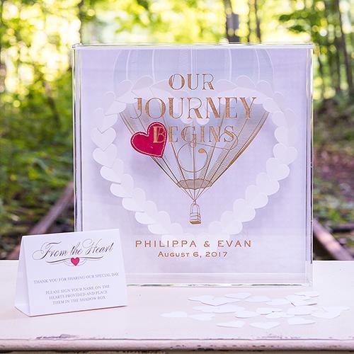Wedding Favor Stationery Vintage Travel Personalized Acrylic Shadow Box Guest Book Alternative (Pack of 1) JM Weddings