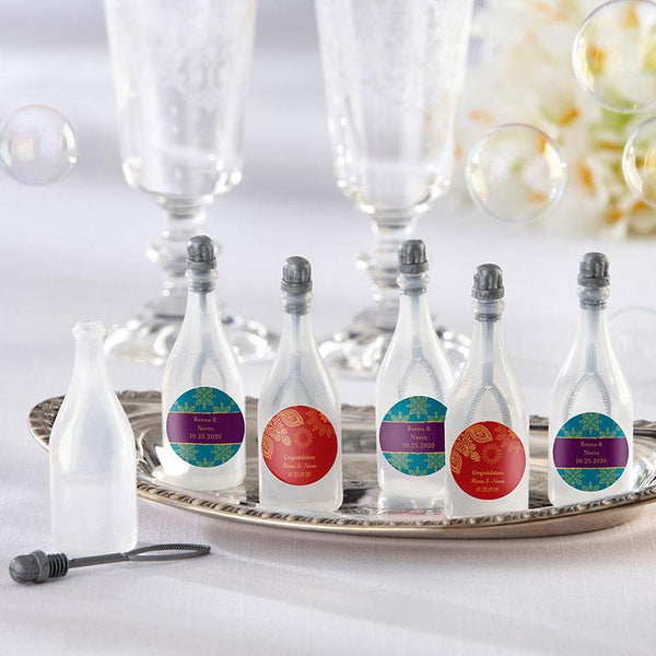 Wedding Reception Accessories Personalized Bubble Bottles - Indian Jewel (Set of 24) Kate Aspen