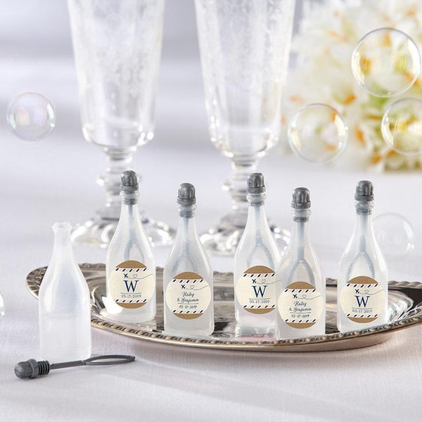 Wedding Reception Accessories Personalized Bubble Bottles - Travel & Adventure (Set of 24) Kate Aspen