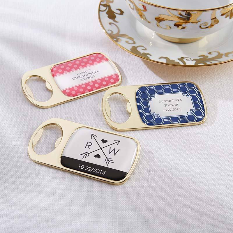 Wedding Reception Accessories Personalized Gold Bottle Opener - Wedding(24 Pcs) Kate Aspen