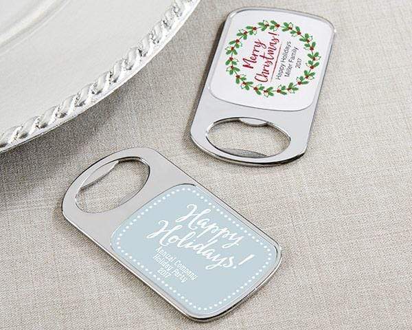 Wedding Reception Accessories Personalized Silver Bottle Opener - Holiday(24 Pcs) Kate Aspen