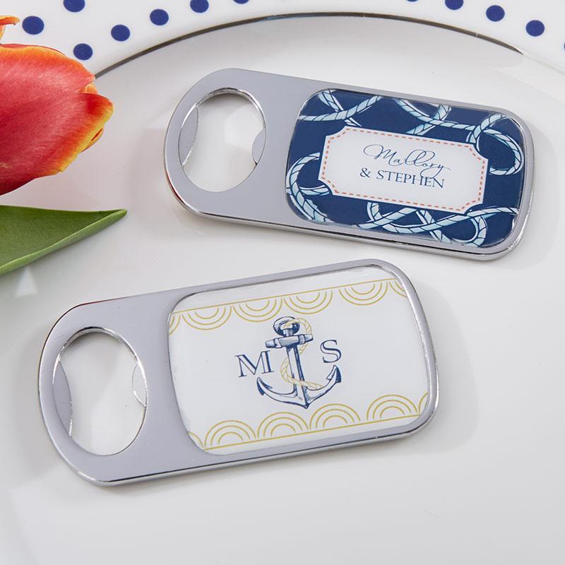 Wedding Reception Accessories Personalized Silver Bottle Opener - Nautical Wedding(24 Pcs) Kate Aspen