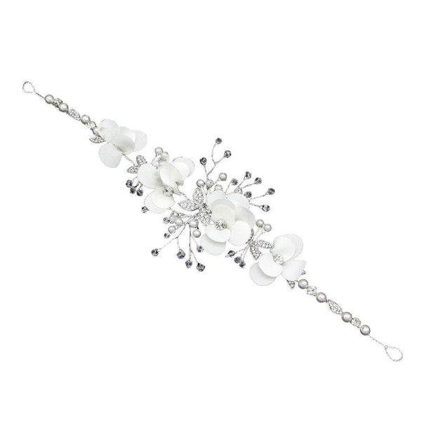 Wedding Reception Accessories Romantic Women Wedding White Color Rhinestone Flower Pattern Hair Accessory TIY