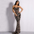 Wedding Reception Accessories Sexy Women Strapless Tube Pattern Sequin Embroidery Fishtail Evening Dress TIY