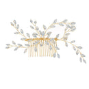 Wedding Reception Accessories Shiny Rhinestone Decoration Women Fashion Leaves Pattern Wedding Hair Comb TIY