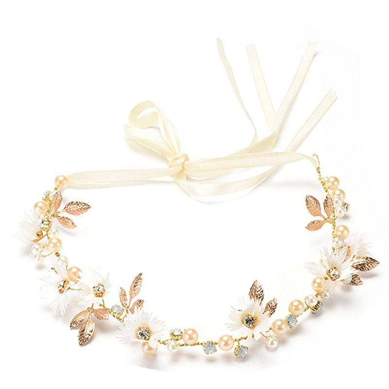 Wedding Reception Accessories Simple Daisy Flower Ribbon Design Women Wedding Hair Jewelry TIY
