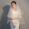 Wedding Reception Accessories Simple Design Women Double Layer Vintage Wedding Veil TIY