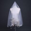 Wedding Reception Accessories Simple Flowers Design Women 1.5m Sweet Pattern Medium Length Bridal Veil TIY