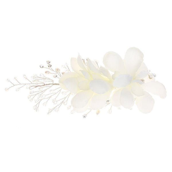 Wedding Reception Accessories Simple White Color Mesh Fabric Flowers Design Wedding Hair Clip TIY