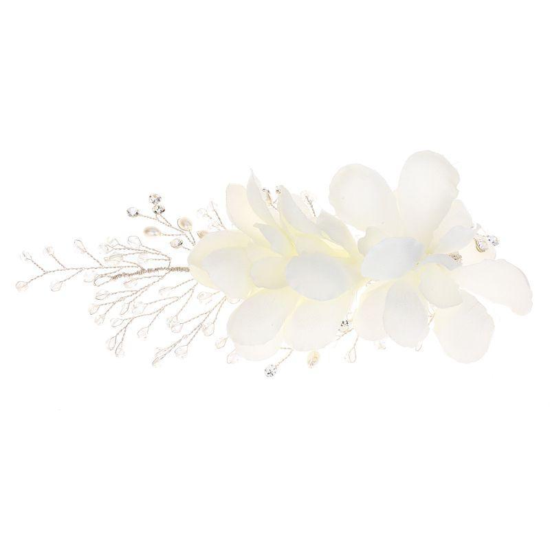 Wedding Reception Accessories Simple White Color Mesh Fabric Flowers Design Wedding Hair Clip TIY