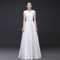Wedding Reception Accessories Simple White Satin Fabric Sleeveless Design Romantic Women Wedding Dress TIY