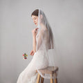 Wedding Reception Accessories Single Layer Simple Lace Decor Wedding Veil TIY