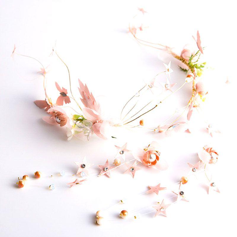 Sweet Women Fairy Style Pink Color Flower Butterfly Hair Accessory