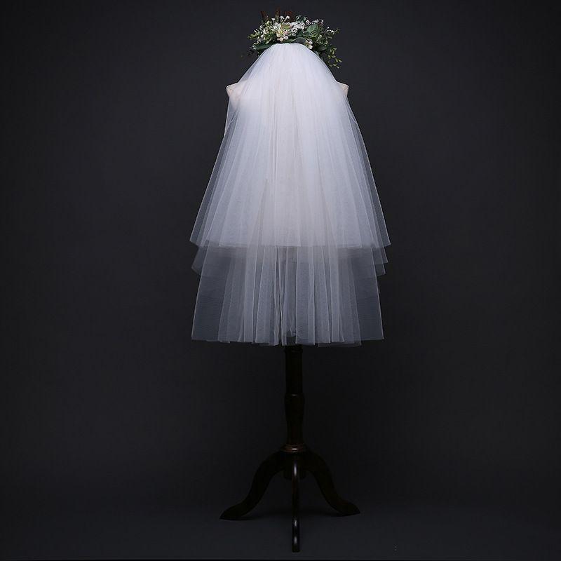 Sweet Young Bridal Fashion Double Layer Short Length Wedding Veil