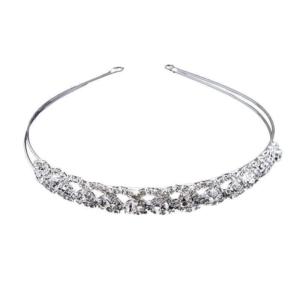 Trendy Rhinestone Crossed Wave Shape Design Wedding Bridal Tiara