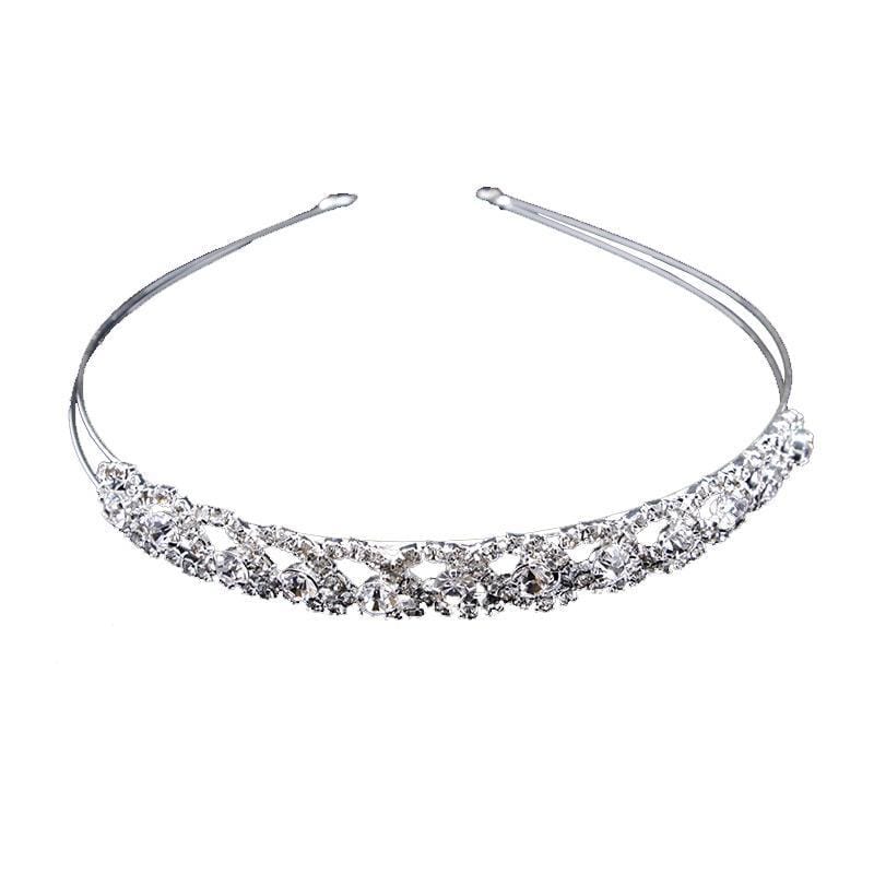 Trendy Rhinestone Crossed Wave Shape Design Wedding Bridal Tiara