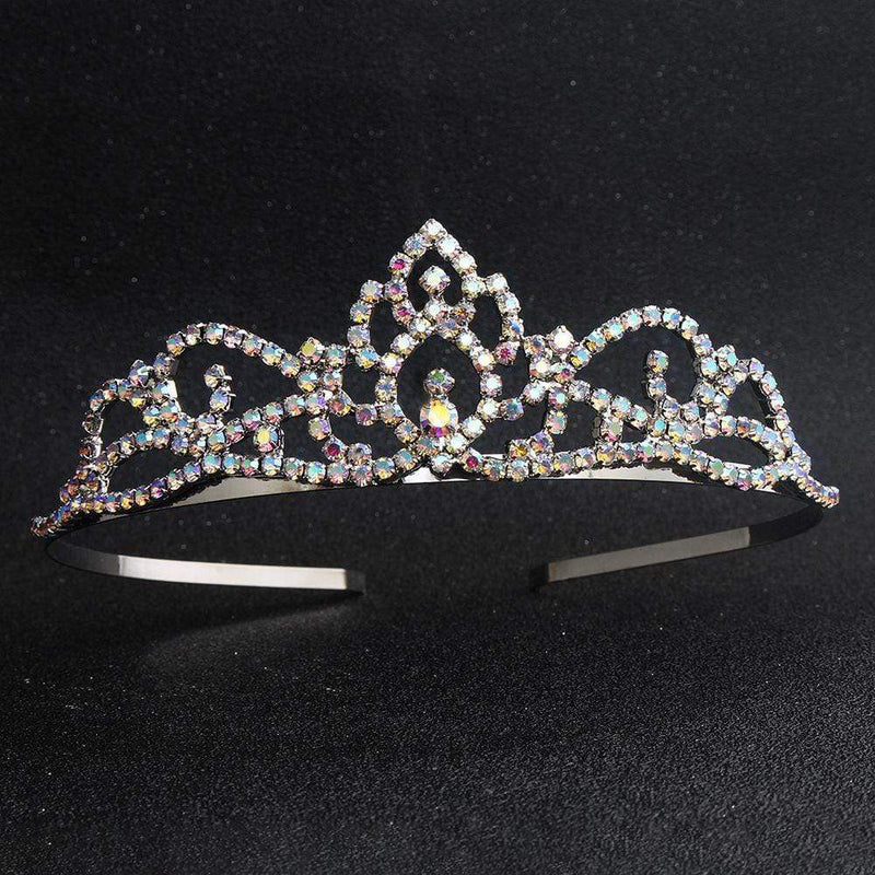 Unique Multicolor AB Finish Rhinestone Hollow Out Alloy Tiara