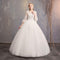 Unique Rhinestone Decoration Mesh Flare Sleeve Adjustable Lace-up Floor Length Wedding Gown