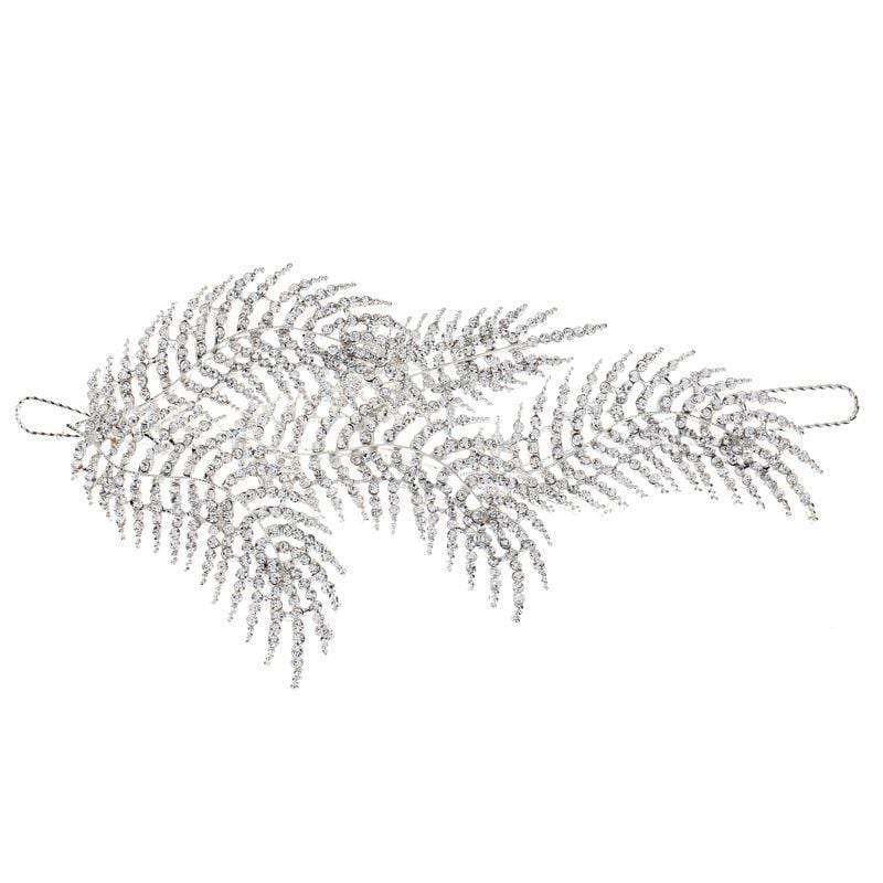 Unique Silver Color Women Alloy Leaves Design Wedding Hair Clip