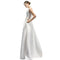 Unique Solid Color Satin Fabric Elegant Women Sleeveless Floor Length Wedding Dress