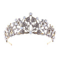 Wedding Reception Accessories Vintage Alloy Many Leaf Design Crystal Crown Bridal Hair Hoop TIY
