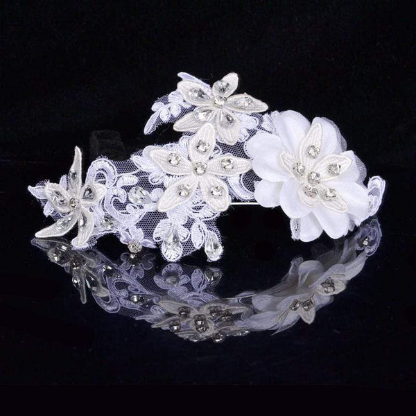 Wedding Reception Accessories Vintage Handmade Pure White Lace Flower Wedding Hair Jewelry TIY
