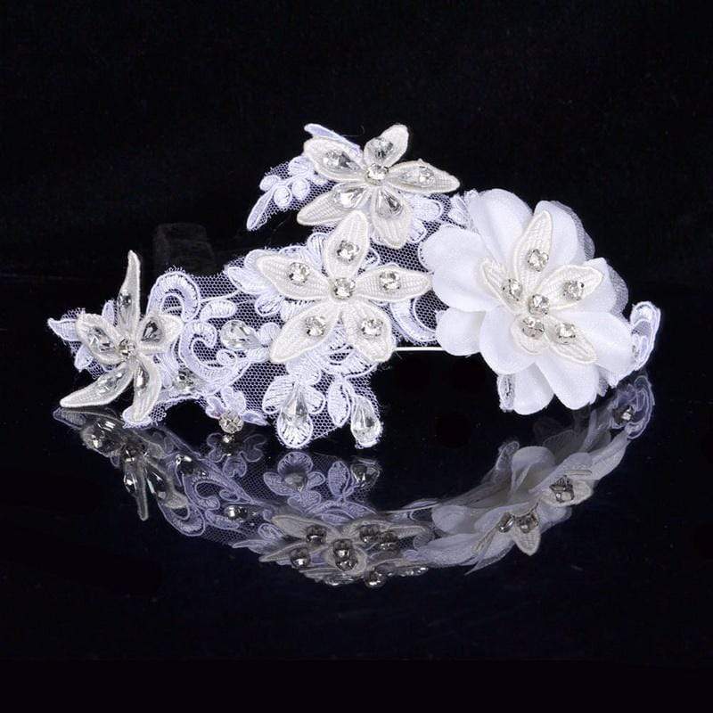 Wedding Reception Accessories Vintage Handmade Pure White Lace Flower Wedding Hair Jewelry TIY