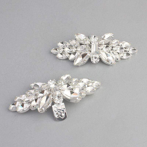 Women Wedding Jewelry Shiny Glass Crystal Design Shoe Buckles