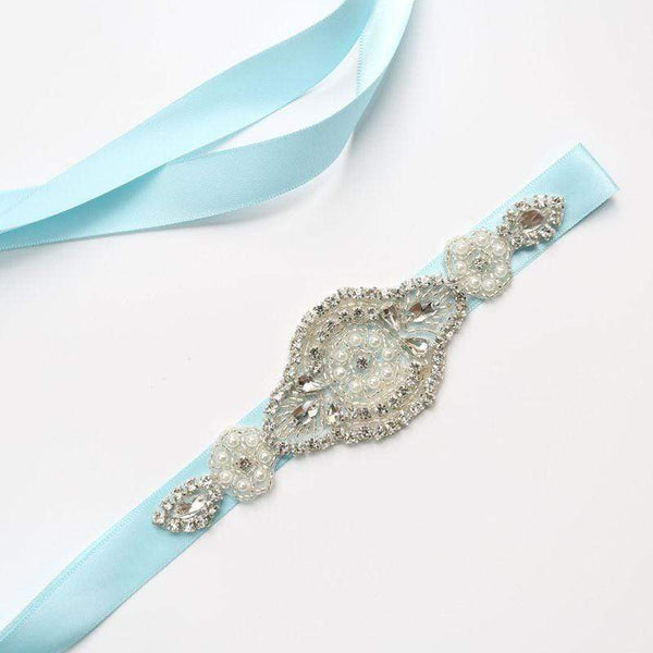 Women Wedding Jewelry Top Grade Handmade Rhinestone Ribbon Belt