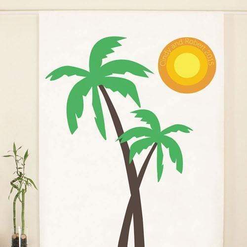 Wedding Reception Decorations Palm Trees Banner Personalized Photo Backdrop (Pack of 1) Weddingstar