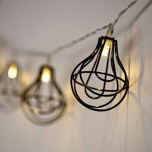 Wedding Reception Decorations String of Lights with Light Bulb Wire Cage - Battery LED (Pack of 1) JM Weddings