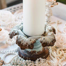 Wedding Reception Decorations Vintage Inspired Iron Pillar Candle Holder Daiquiri Green (Pack of 1) JM Weddings