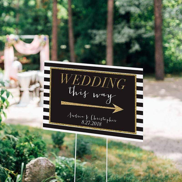 Wedding Signs Personalized Directional Sign (18x12) - Classic Wedding Kate Aspen