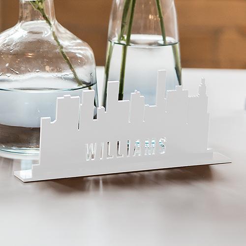 Wedding Signs Personalized Industrial Cityscape White Acrylic Sign (Pack of 1) Weddingstar