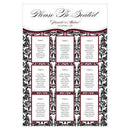Wedding Signs Personalized Seating Chart Kit with Love Bird Damask Design Berry (Pack of 1) Weddingstar