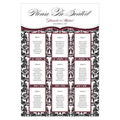Wedding Signs Personalized Seating Chart Kit with Love Bird Damask Design Berry (Pack of 1) Weddingstar